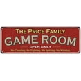 thumbnail image 1 of The Price Family Red Game Room Metal 6x18 Sign 106180038172, 1 of 1