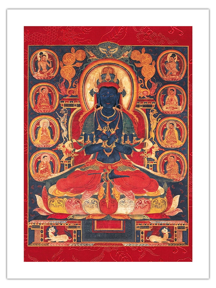 The Primordial Buddha Vajradhara - Vintage Tibetan Thangka Buddhist ...