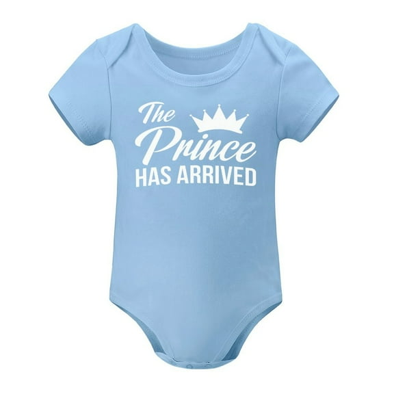 The Prince Has Arrived - Baby Clothes - Funny Newborn Bodysuit Outfits for Boys Sky Blue-style 9months