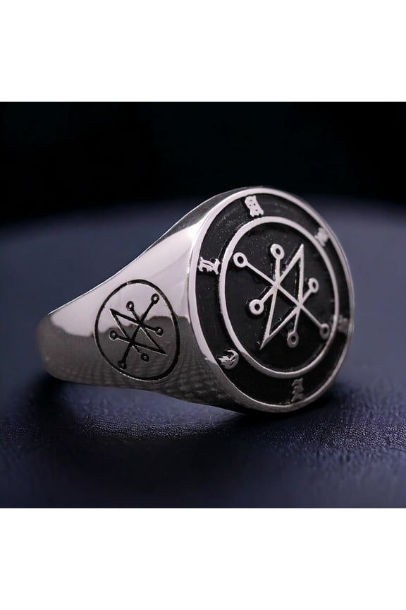The Prince of Fallen Angels Azazel Ring, Azazel Ring, Signet of Azazel Silver Ring, Silver 925 Black Enamel Ring, Best Gifts Jewelry KCR034