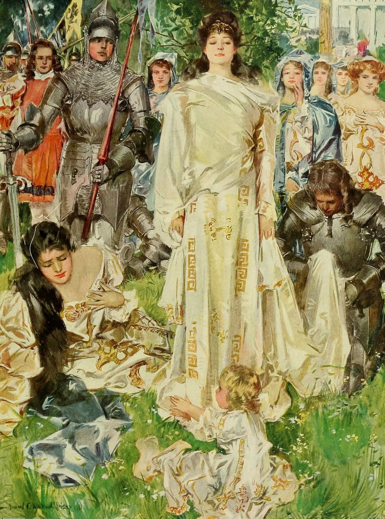 The Princess 1911 Princess & baby Canvas Art - Howard Chandler Christy (18 x 24)