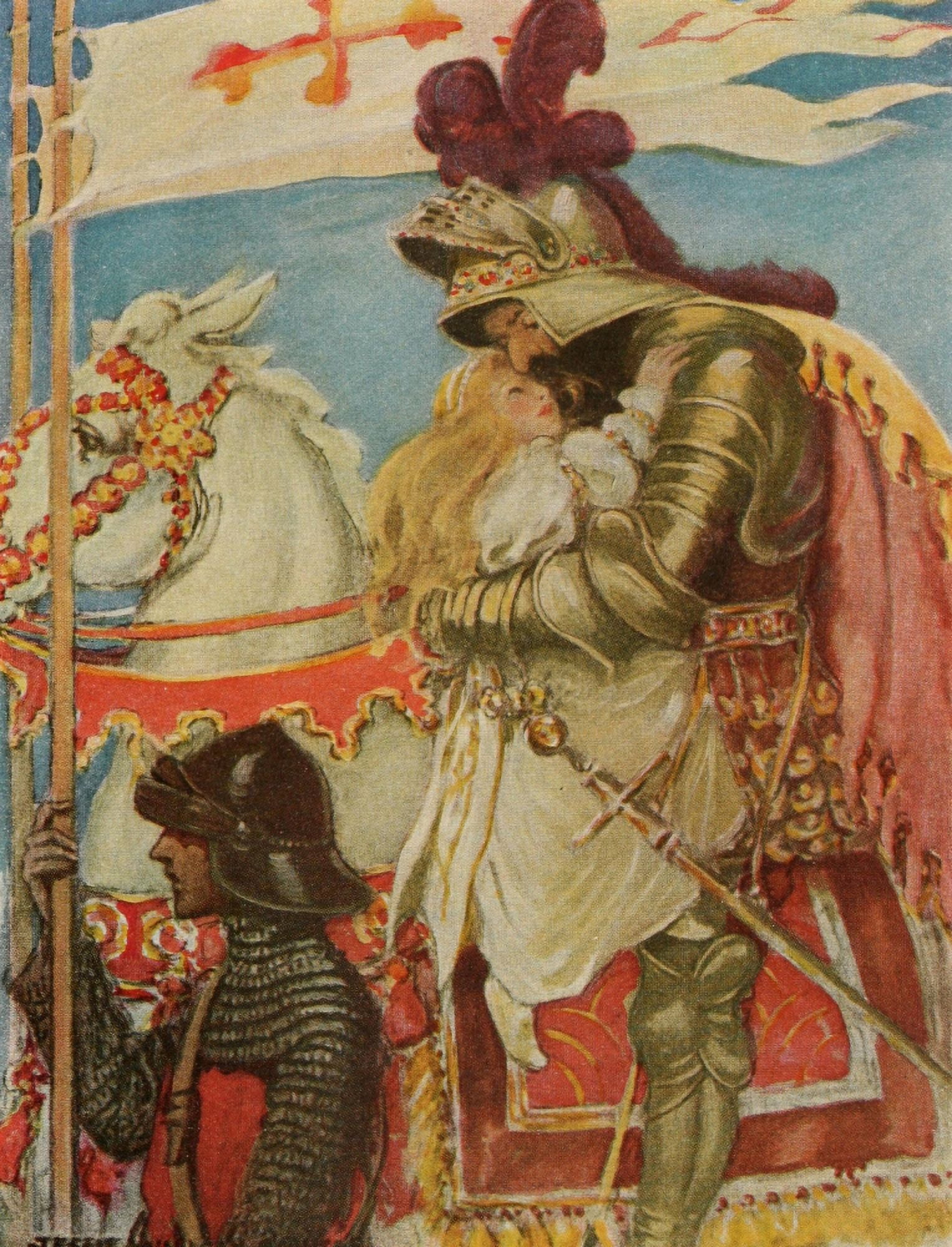 The Princess and the Goblin 1920 Clasped in his arms Canvas Art - Jessie Willcox Smith (18 x 24)