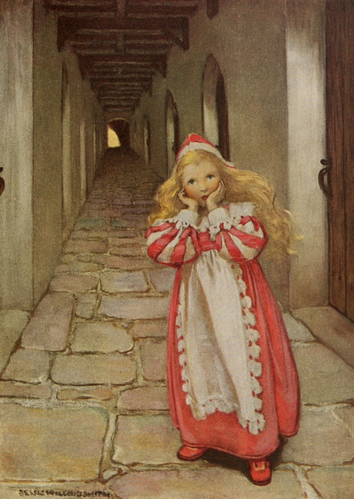 The Princess and the Goblin 1920 She began to be afraid Canvas Art - Jessie Willcox Smith (18 x 24)