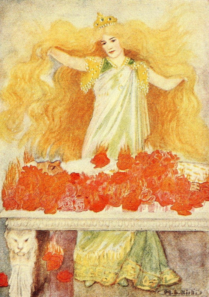 The Princess & the Curdie 1908 Hair like sunset Canvas Art - Maria Kirk (18 x 24)