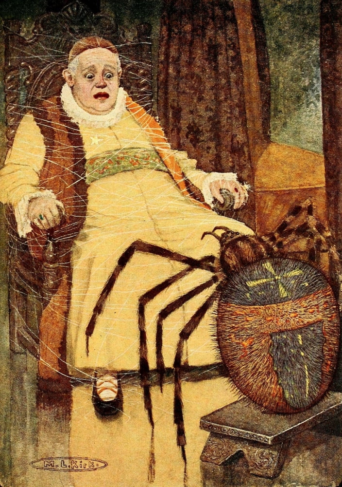 The Princess & the Curdie 1908 The spider sat staring at him Canvas Art - Maria Kirk (18 x 24)