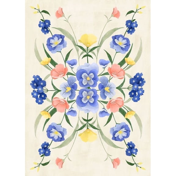 The Print Republic - Sun Kissed Garden No1 Print Wall Art, Modern Wall Decor For Living Room Bedroom, 8x12 UNFRAMED