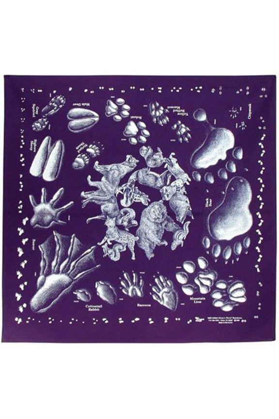 Printed Image Animal Tracks Bandanna-Purple (1st ASIN)
