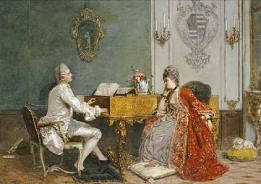 The Private Recital Canvas Art - Gerolamo Induno (20 x 28)