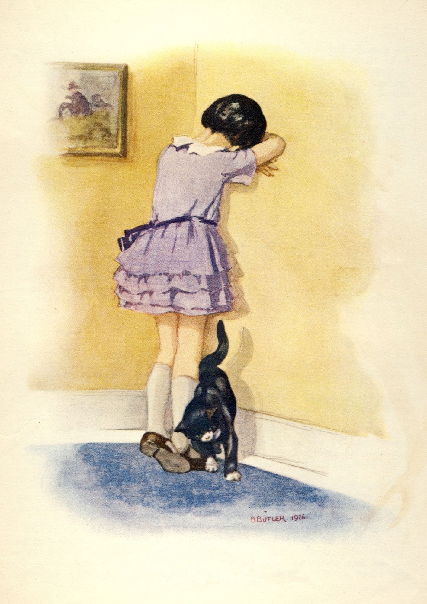 The Prize for Girls and Boys 1920s Friend in the corner Canvas Art - B Butler (18 x 24)
