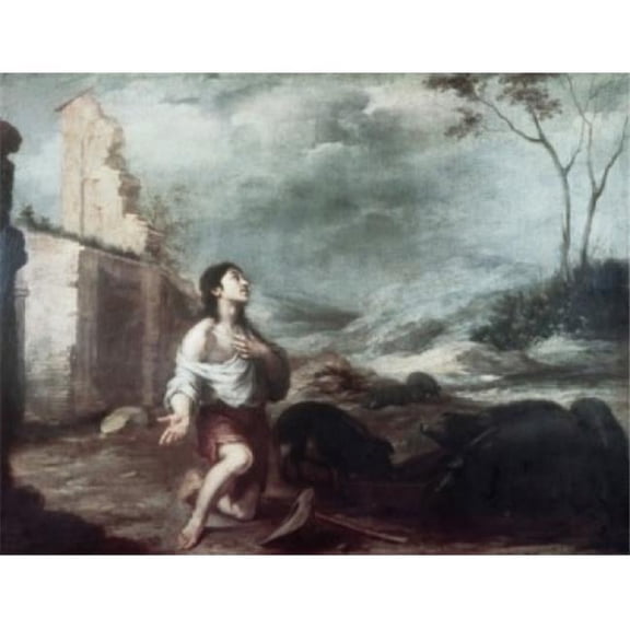The Prodigal Son Feeding the Swine Bartolome Esteban Murillo 1617-1682 Spanish Poster Print - 18 x 24 in.