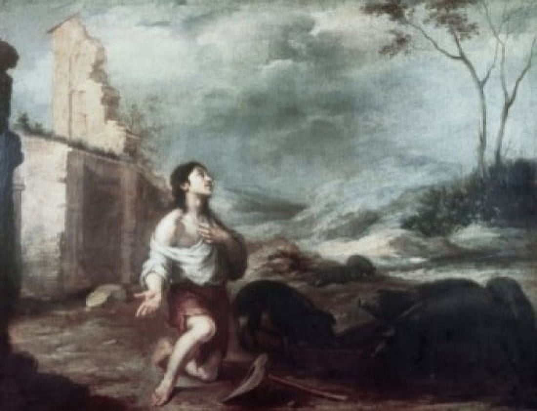The Prodigal Son Feeding the Swine Bartolome Esteban Murillo (1617-1682Spanish) Canvas Art - Bartolome Esteban Murillo (24 x 36)