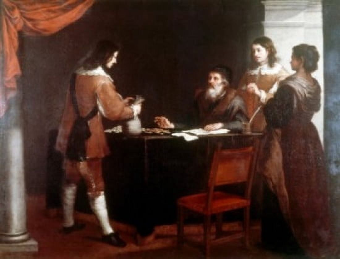 The Prodigal Son Receiving His Portion by Bartolome Esteban Murillo (1617-1682) Canvas Art - Bartolome Esteban Murillo (24 x 36)