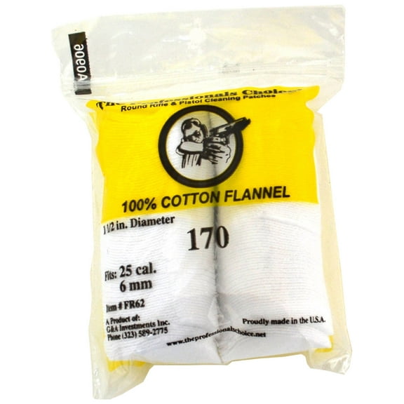 The Professionals Choice Flannel Round Cleaning Patches 25 Cal. / 6mm 170 pack