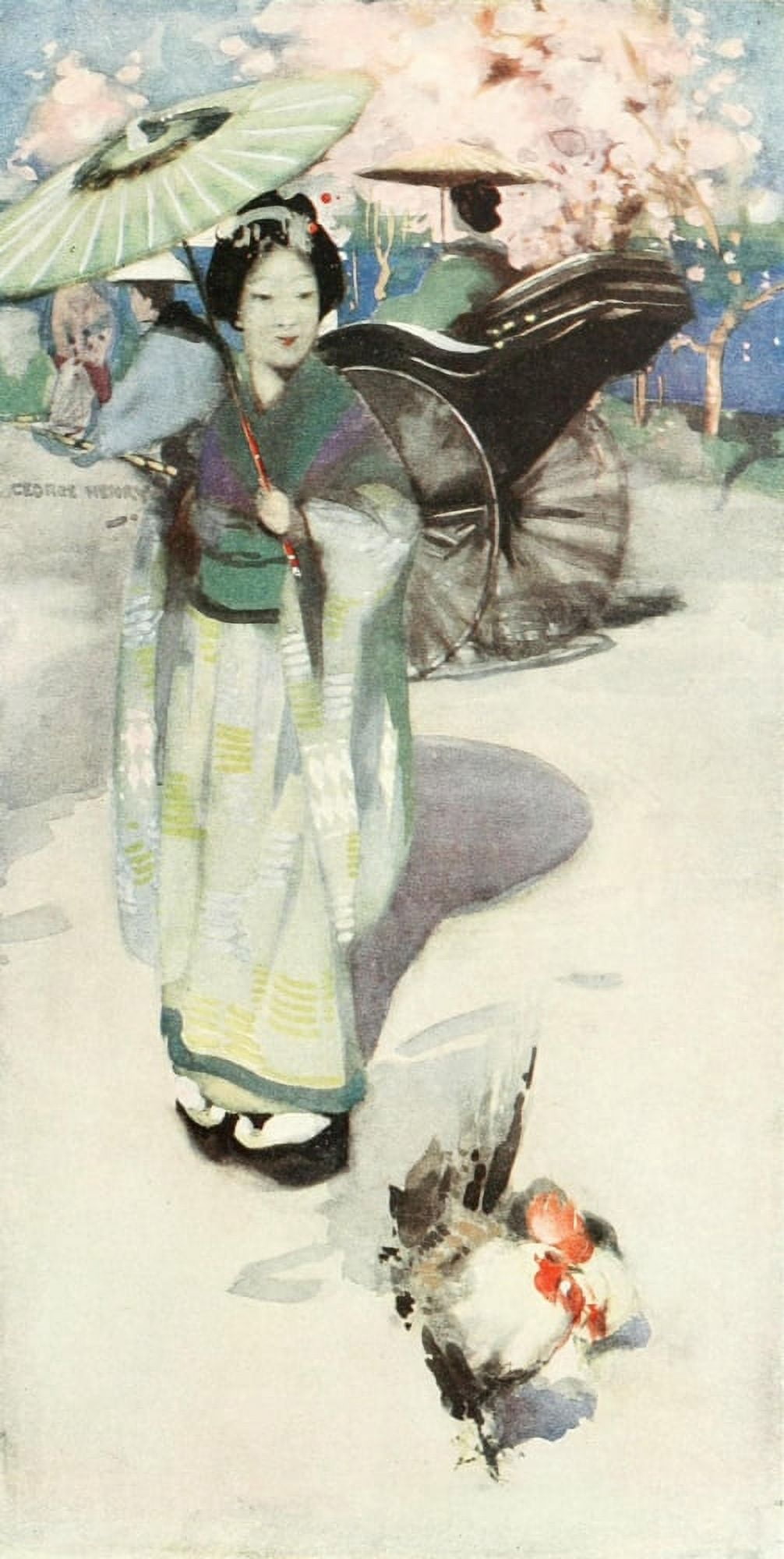 The Promenade Tokyo The Studio 1916 Canvas Art - George Henry (18 x 24)