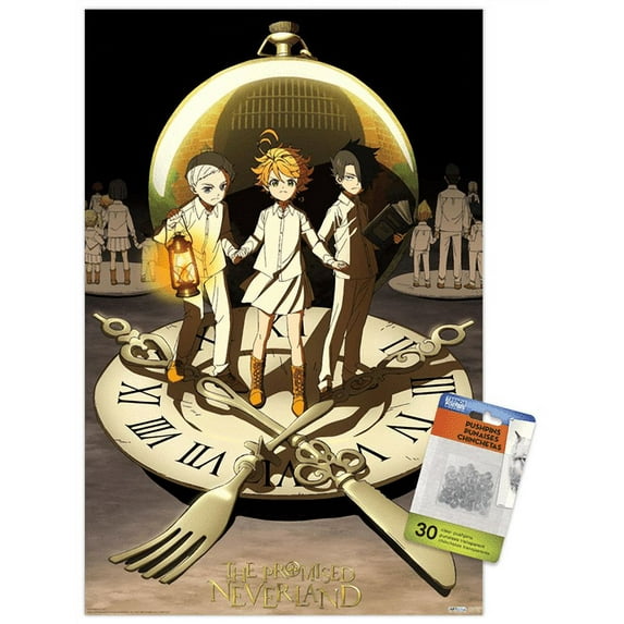 The Promised Neverland - Group Wall Poster with Pushpins, 14.725" x 22.375"