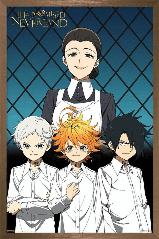 The Promised Neverland - Mom & Orphans Wall Poster, 22.375" x 34", Framed