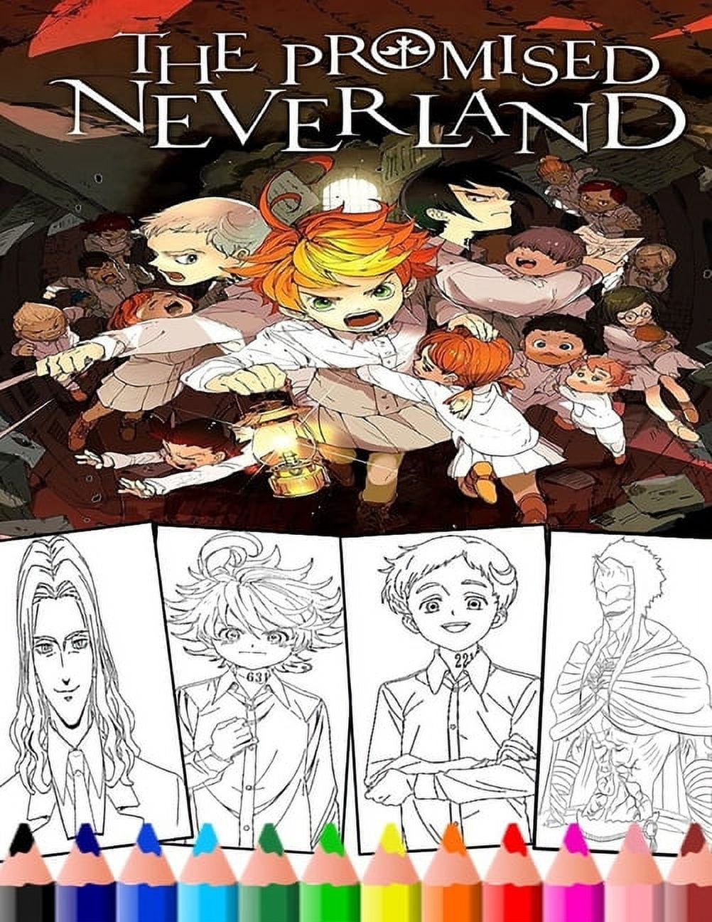 The Promised Neverland : New Neverland Anime & manga Coloring Pages with  haigh quality Illustrations for Kids and adults (A great Gift) (Paperback)  