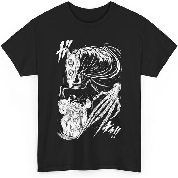 The Promised Neverland Shirt Anime Manga Short Sleeve T Shirts Classic Crew Neck Casual Black