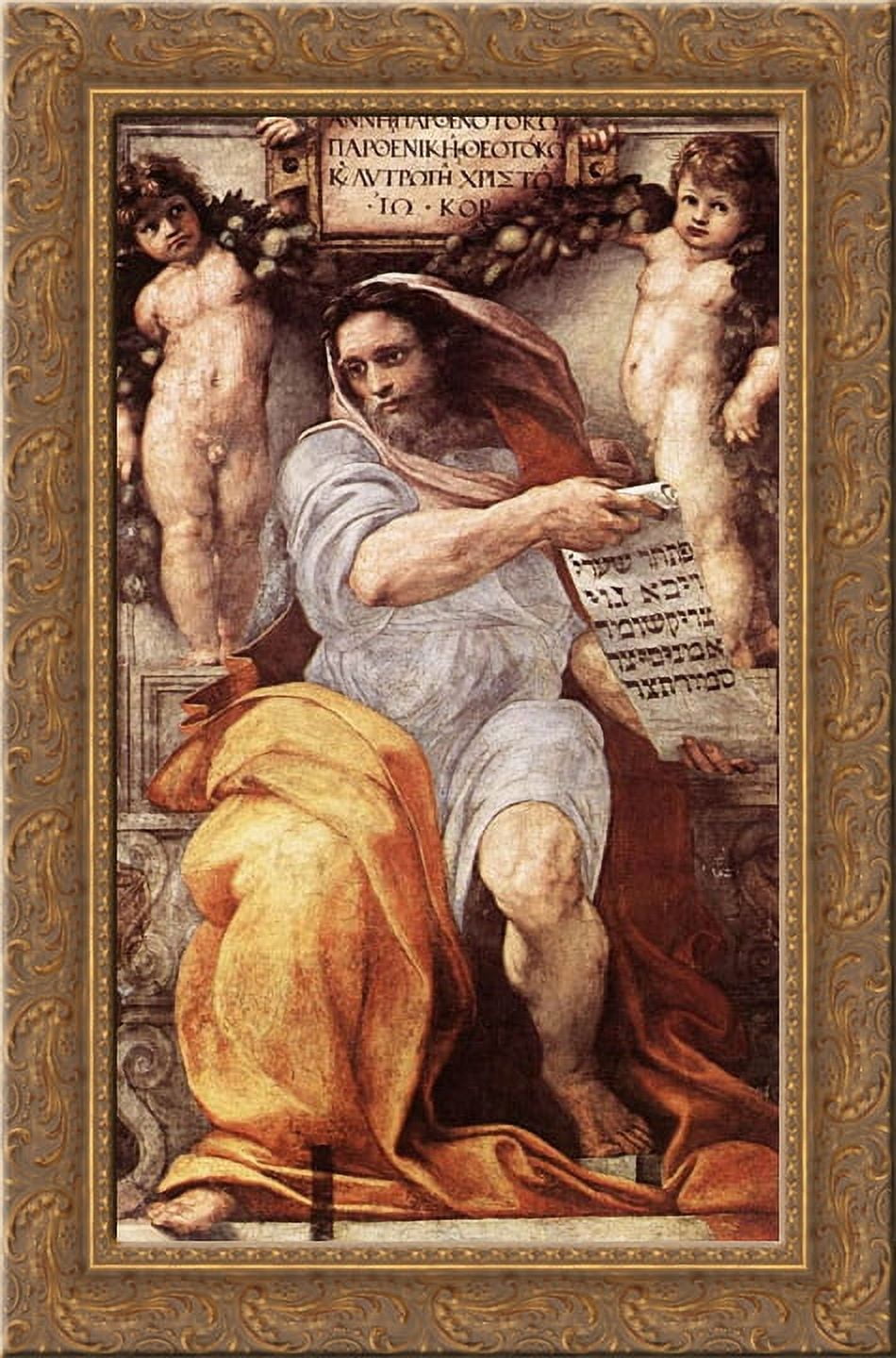 The Prophet Isaiah 18x24 Gold Ornate Wood Framed Canvas Art by Raphael