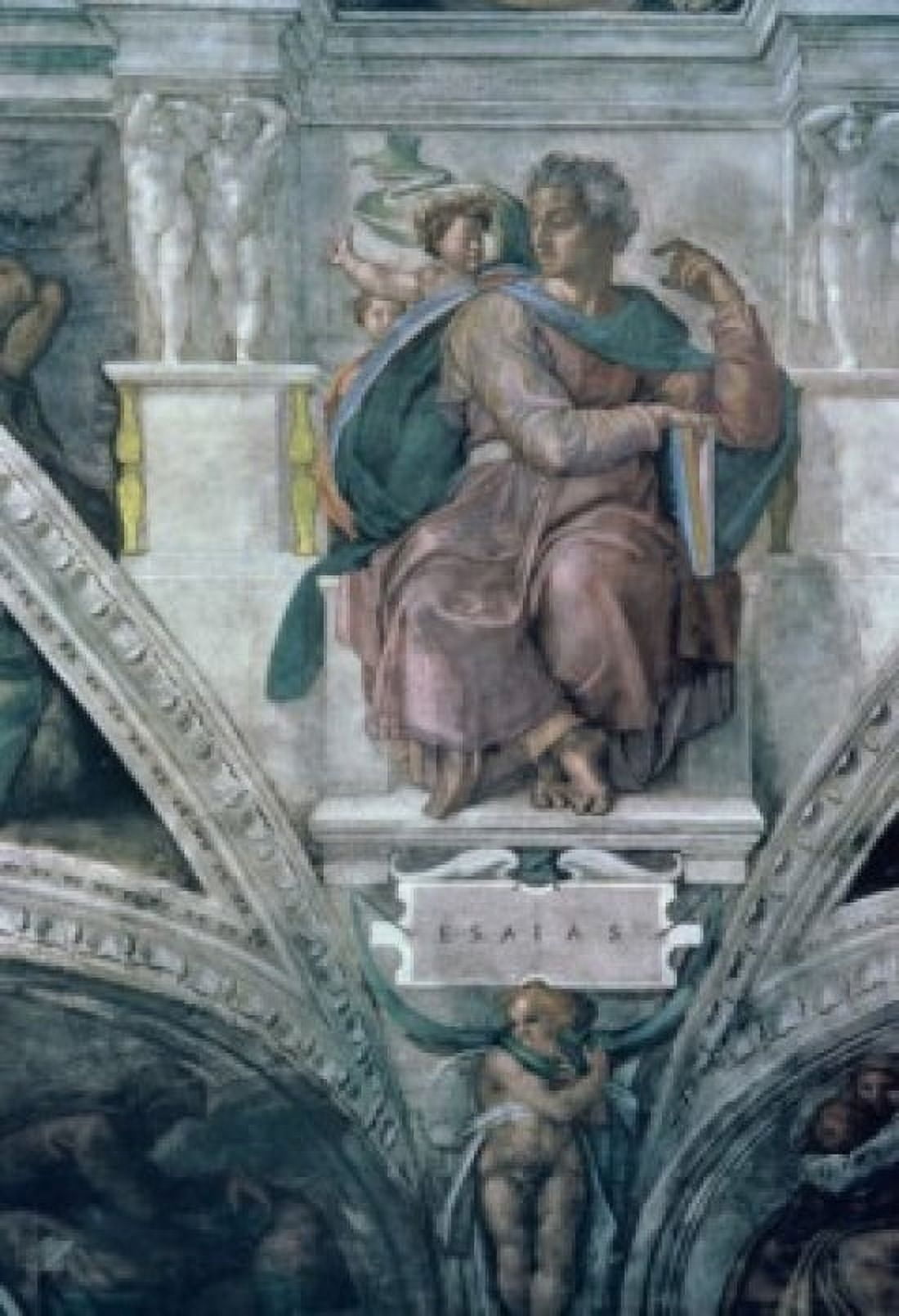 The Prophet Isaiah Michelangelo Buonarroti (1475-1564Italian) Fresco Sistine Chapel Vatican Canvas Art - Michelangelo Buonarroti (24 x 36)