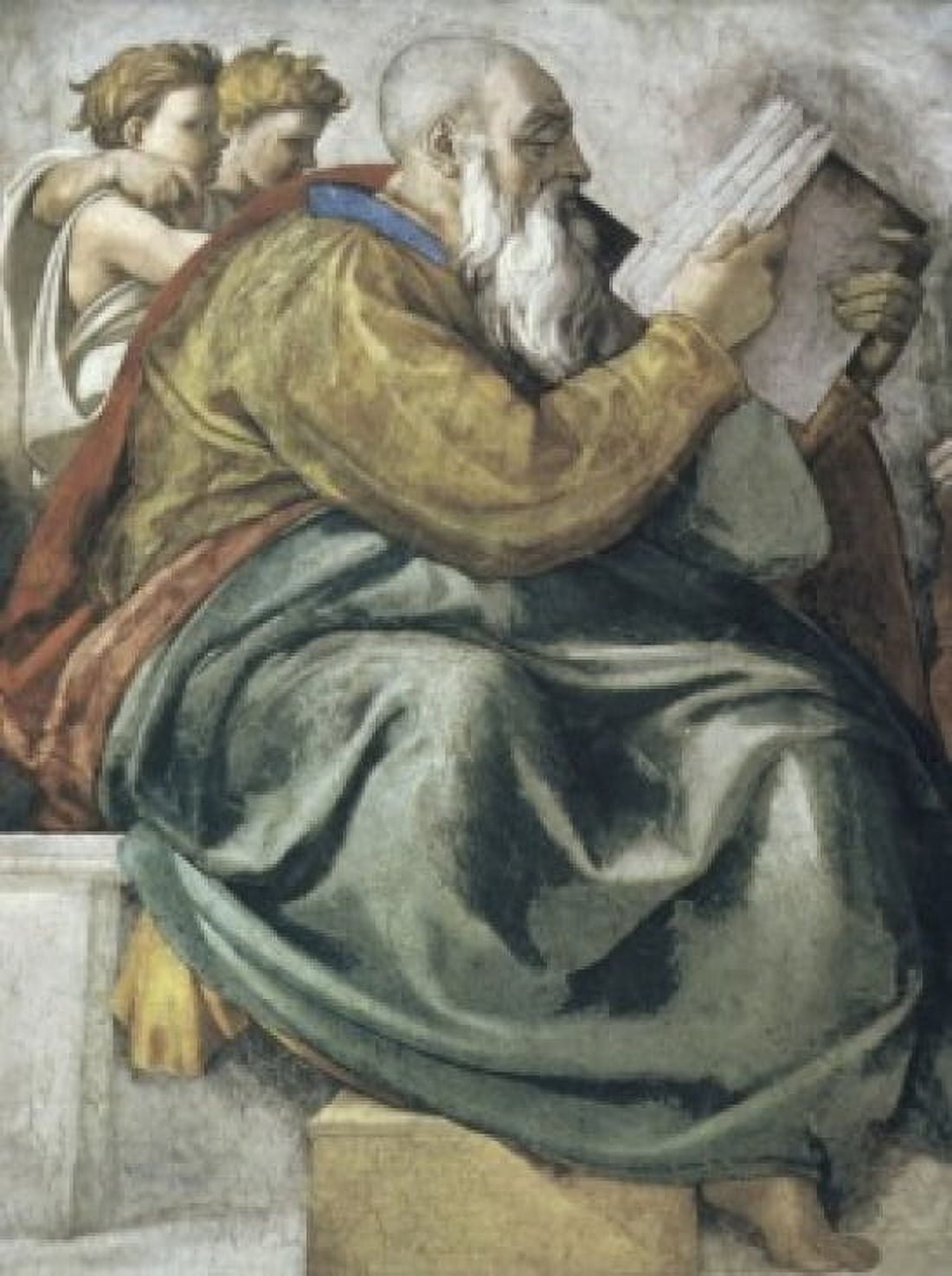 The Prophet Zechariah Michelangelo Buonarroti (1475-1564Italian) Fresco Sistine Chapel Vatican Canvas Art - Michelangelo Buonarroti (18 x 24)