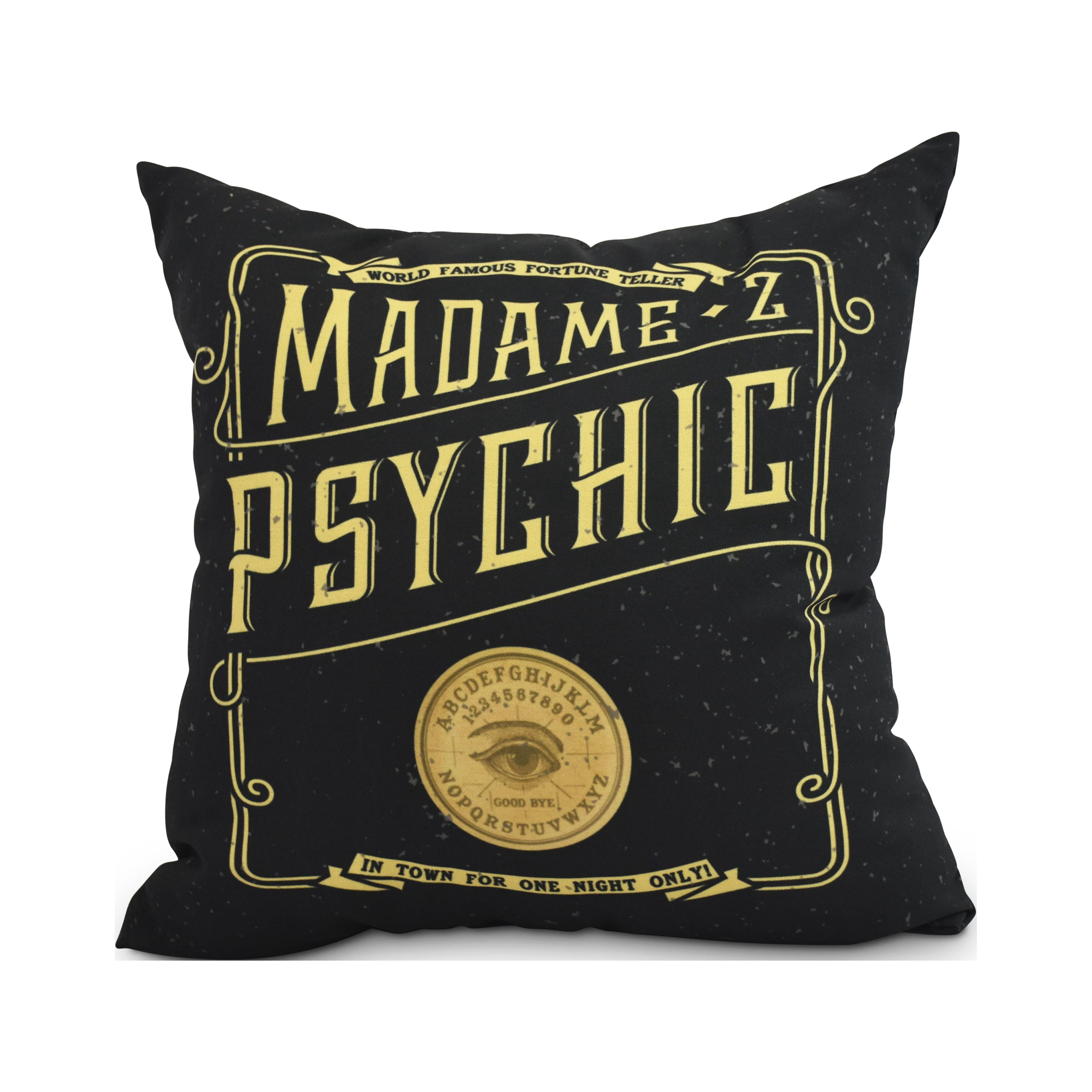 The Psychic Eye 20 Inch Gold/Yellow Halloween Print Decorative Throw Pillow