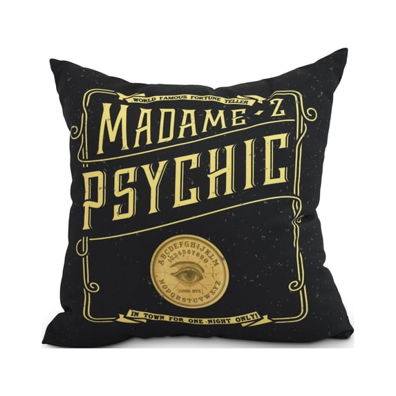 The Psychic Eye 20 Inch Gold/Yellow Halloween Print Decorative Throw Pillow