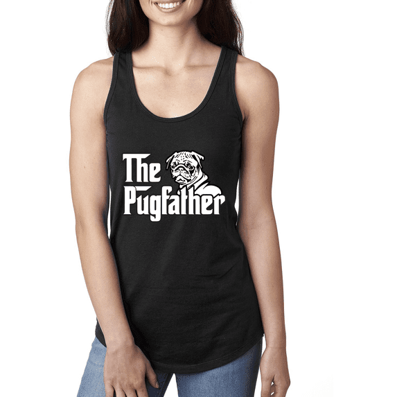 The Pugfather Animal Lover Ladies Racerback Tank Top