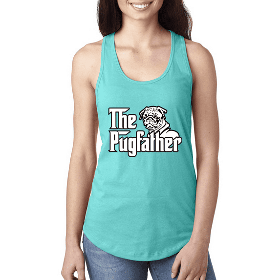 The Pugfather Animal Lover Ladies Racerback Tank Top