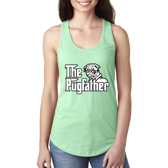 The Pugfather Animal Lover Ladies Racerback Tank Top