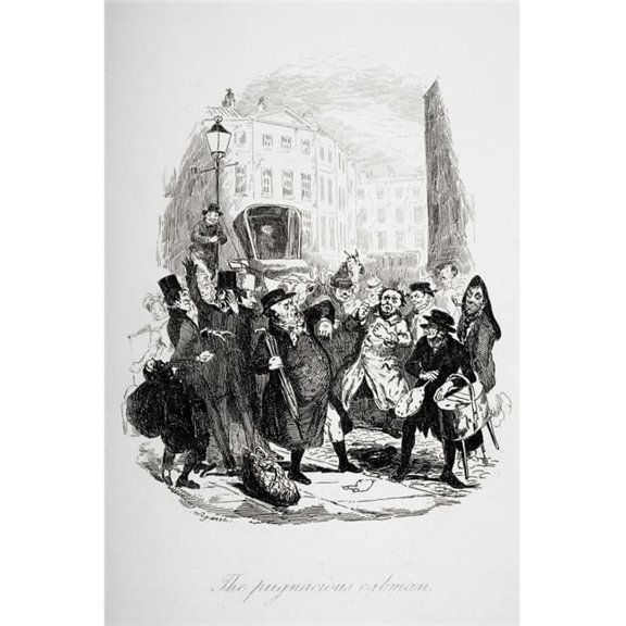 The Pugnacious Cabman. Illustration From the Charles Dickens Novel the Pickwick Poster Print - 12 x 18