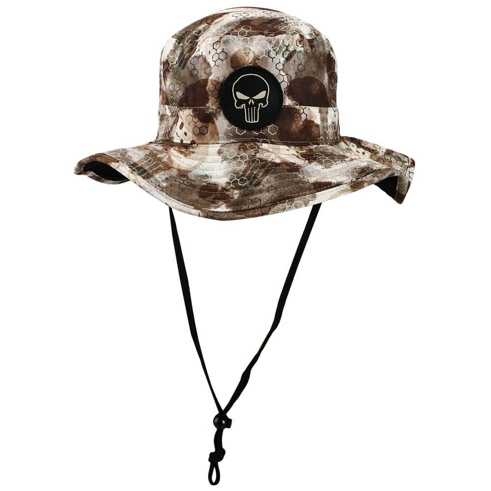The Punisher Camo Boonie Hat with Neck Drape
