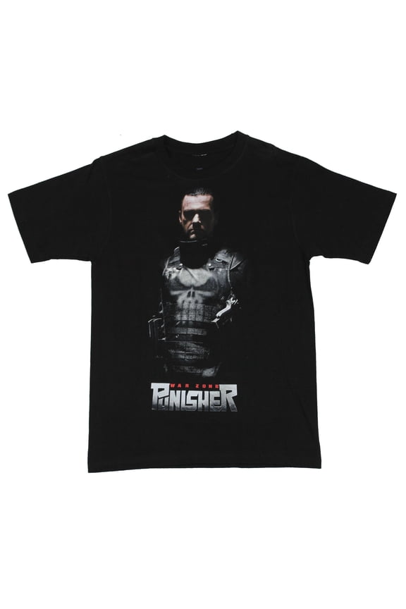 The Punisher (Marvel Comics) Mens T-Shirt  - Frank Castle in Shadow on Black (Small)