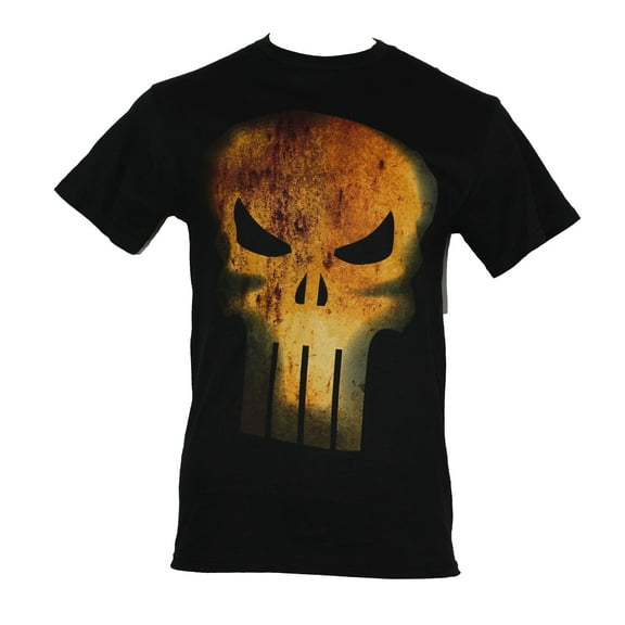 The Punisher (Marvel Comics)  Mens T-Shirt -  Giant Rust Colored Logo (Medium)