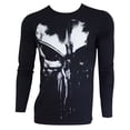thumbnail image 1 of The Punisher Men's Black Distressed Logo Long Sleeve Thermal Shirt-Large, 1 of 2