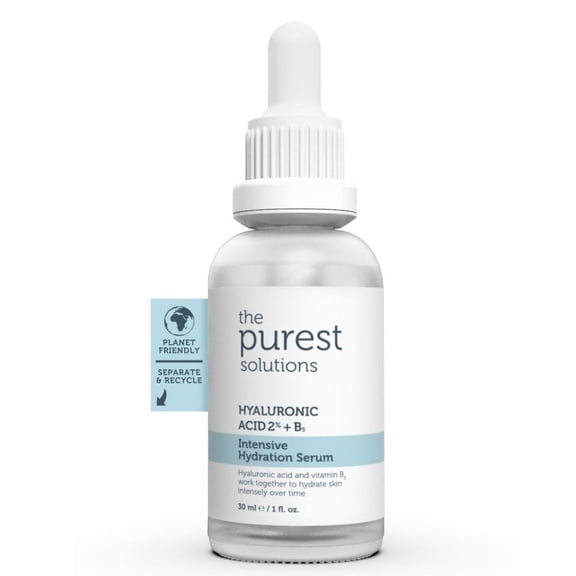 The Purest Solutions Intensive moisture serum (hyaluronic acid 2% + B5) - moisturizing anti -aging care for all skin types - vegan | Free of cruel Environmentally friendly (30 ml)