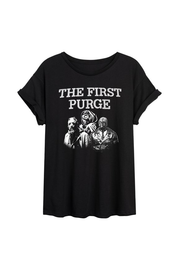- First Purge Collage Oversized Graphic T-Shirt