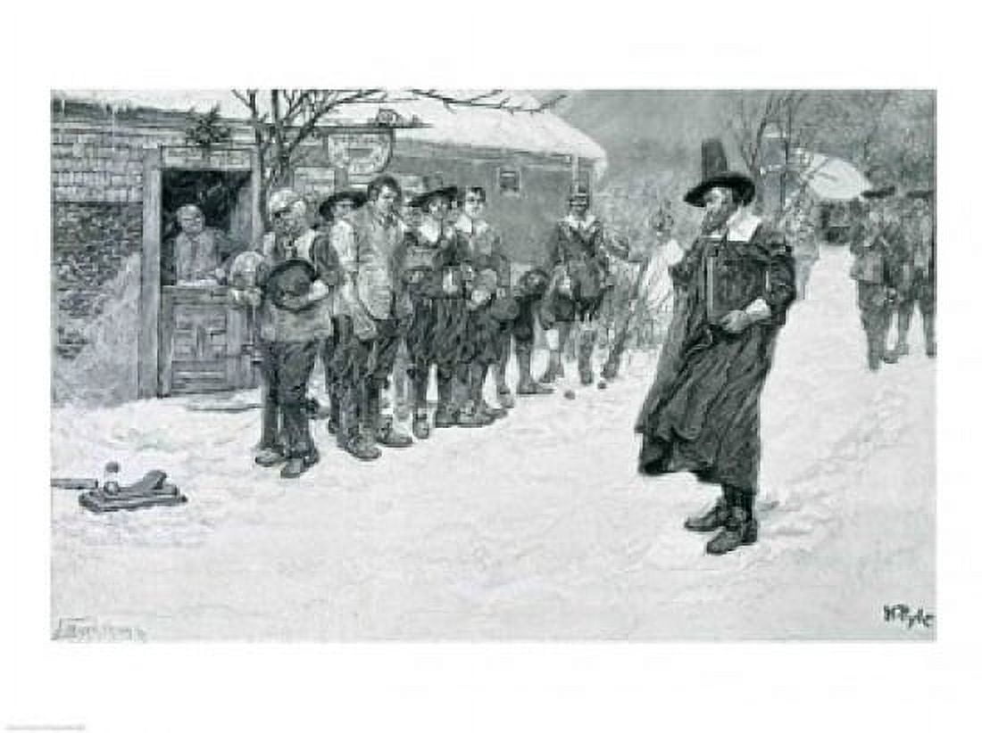 The Puritan Governor Interrupting the Christmas Sports Canvas Art - Howard Pyle (24 x 18)