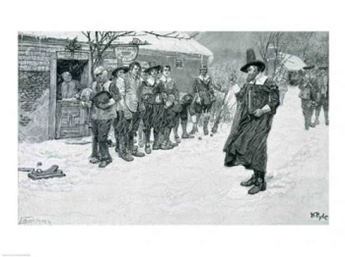 The Puritan Governor Interrupting the Christmas Sports Canvas Art - Howard Pyle (36 x 24)