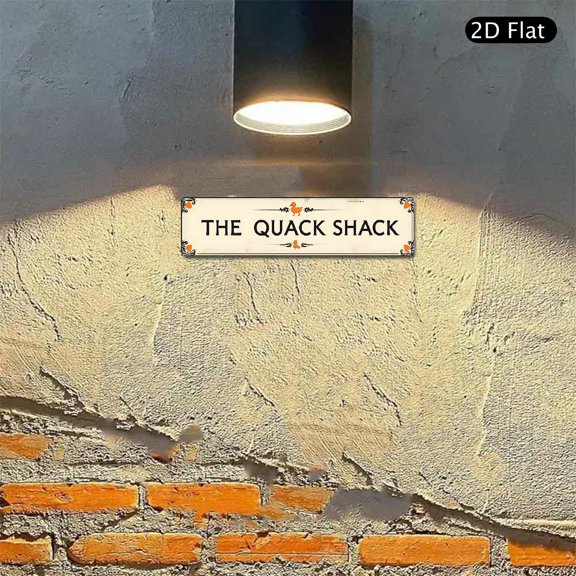 The Quack Shack Aluminum Sign 4x16 Inch, Vintage Style Metal Wall Art Decor with Duck Illustration for Farmhouse Kitchen and Indoor Outdoor Use 1pc