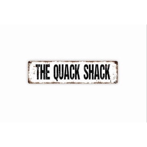 The Quack Shack Sign - Duck Waterfowl Chicken Coop Rustic Metal Street Sign or Door Name Plate Plaque - Size: 16 x 4 Inches