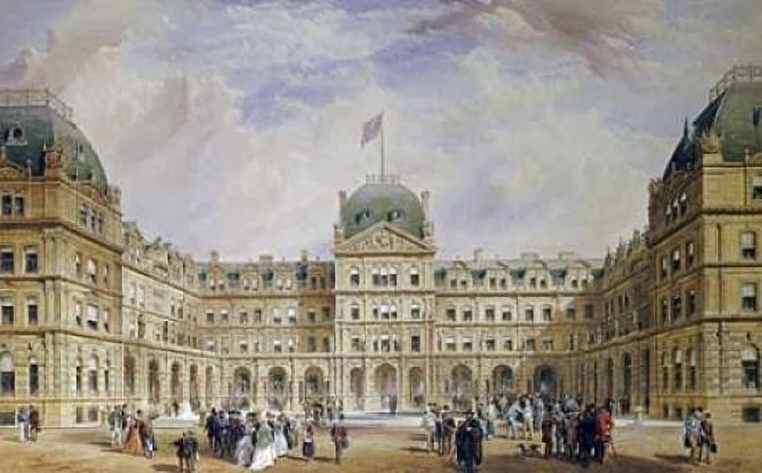 The Quadrangle of The New Liverpool Exchange Canvas Art - Thomas Henry Wyatt (12 x 18)