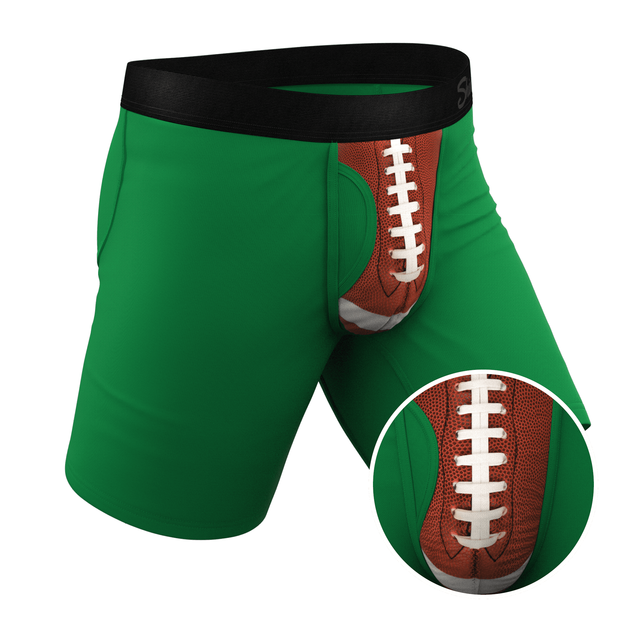 The Quarterback Sack - Shinesty Football Long Leg Ball Hammock Pouch  Underwear With Fly Large