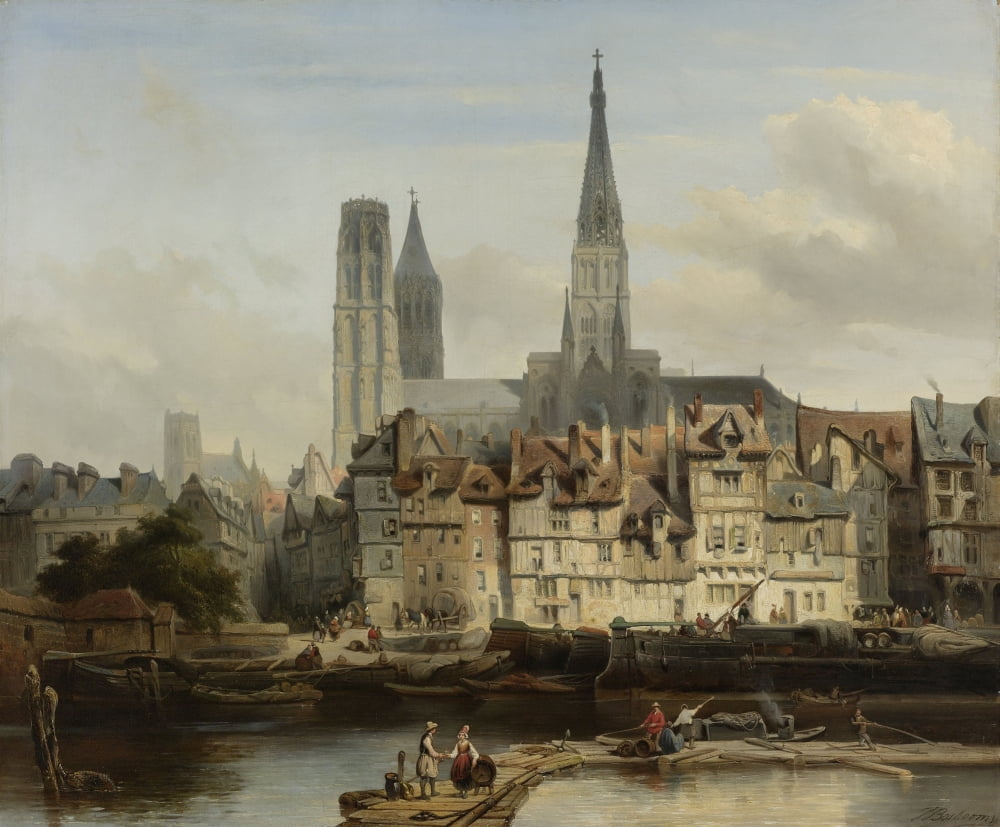 The Quay De Paris In Rouen Canvas Art - (24 x 18)