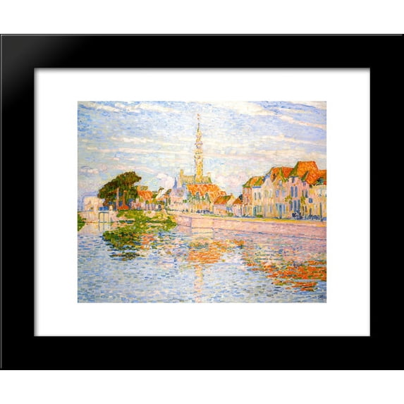 The Quay at Verre, Zeeland 20x24 Framed Art Print by Theo van Rysselberghe