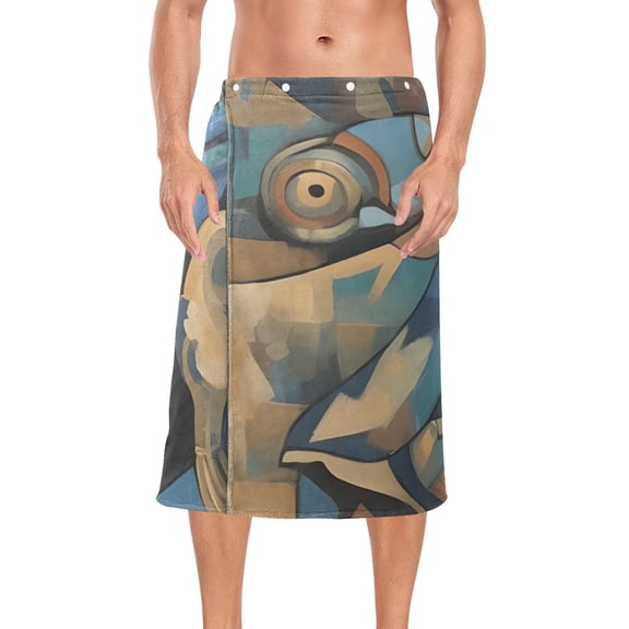 The Queen Of Egypt Abstract Bath Towel Wrap for Man Adjustable Shower Wrap Button Closure Body Towel for Sauna Gym
