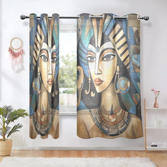 The Queen Of Egypt Abstract Blackout Curtains Thermal Insulation 63 inch Grommet for Bedroom Living Room Bathroom Kitchen Windows 2 Pack