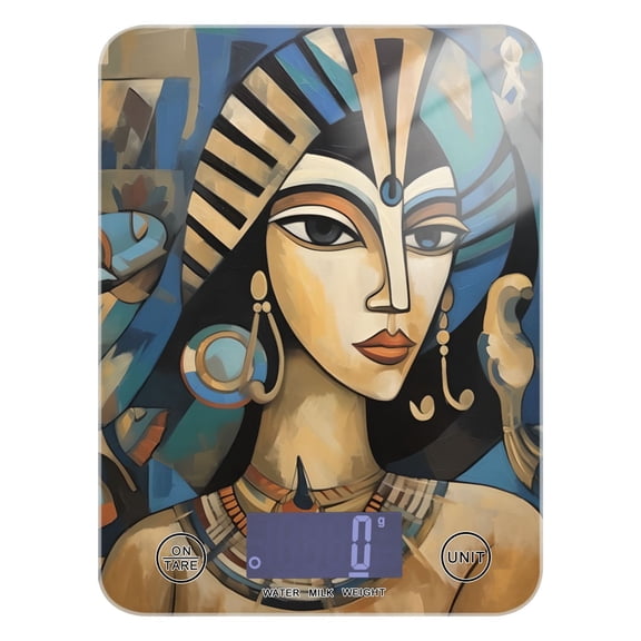 The Queen Of Egypt Abstract Food Scale Digital Kitchen Scale Waterproof Tempered Glass Tare Function 11 lb for Baking Cooking Meal Prep