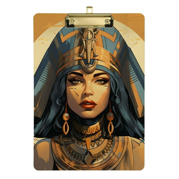 The Queen Of Egypt Front Acrylic Clipboards 12 x 9 Inch A4 Size with Low Profile Clip Hanging Clipboard for Classroom School Office