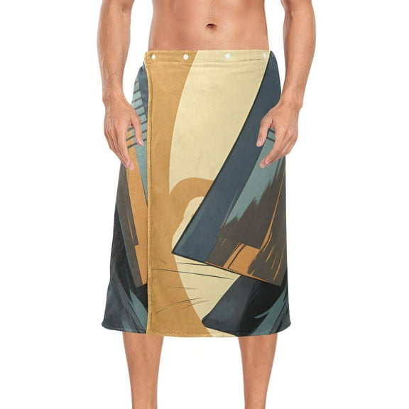 The Queen Of Egypt Front Bath Towel Wrap for Man Adjustable Shower Wrap Button Closure Body Towel for Sauna Gym